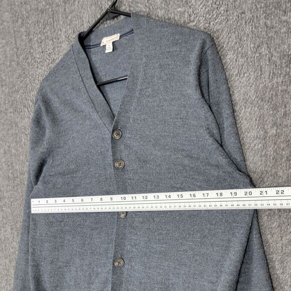Gap Sweater Mens XL Gray Heather 100% Extra Fine Merino Wool V Neck Cardigan - Picture 5 of 13